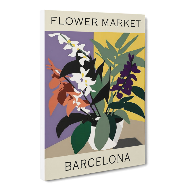 XMKTMKT-103 Barcelona Flower Market Exhibition No.7 - Wrapped Canvas Print, 50cm H x 35cm W x 3cm D