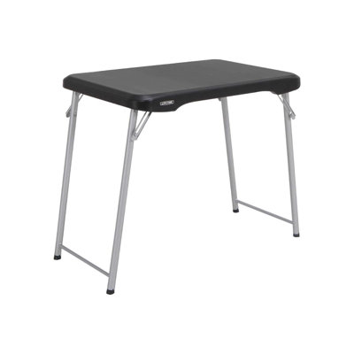 Table pliante compacte empilable, 30 po X 20 po, noir et argent, intérieur / extérieur