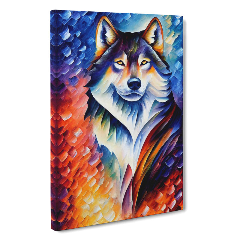 Wolf Portrait No.5 - Wrapped Canvas, 50cm H x 35cm W x 3cm D