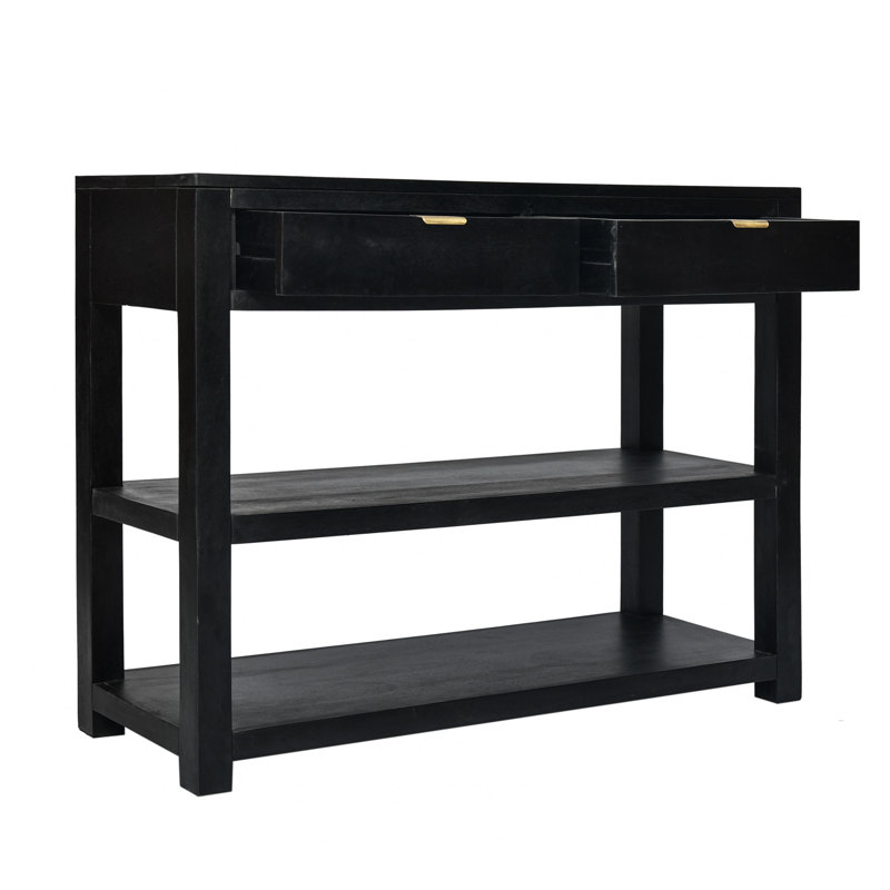Bronner 40'' Solid Wood Console Table, Black
