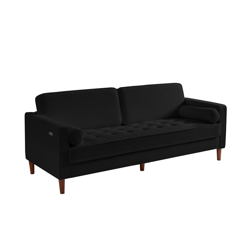 Canapé rembourré 82,5 po Khylee, Noir