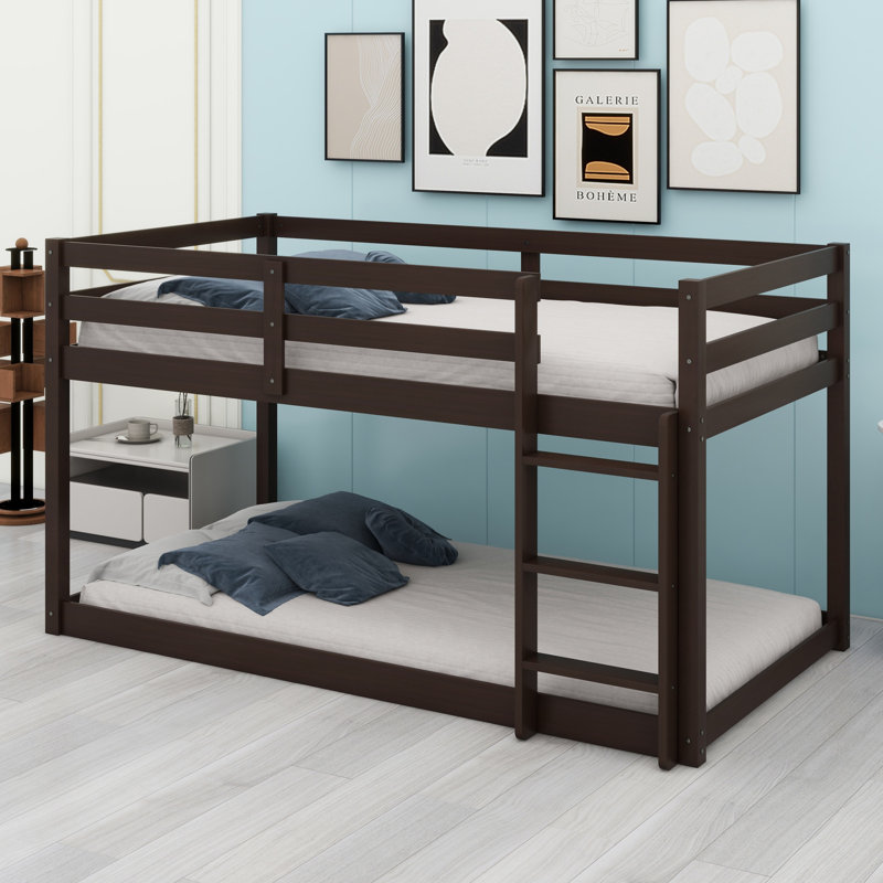 Lit superposé en bois avec échelle, Espresso