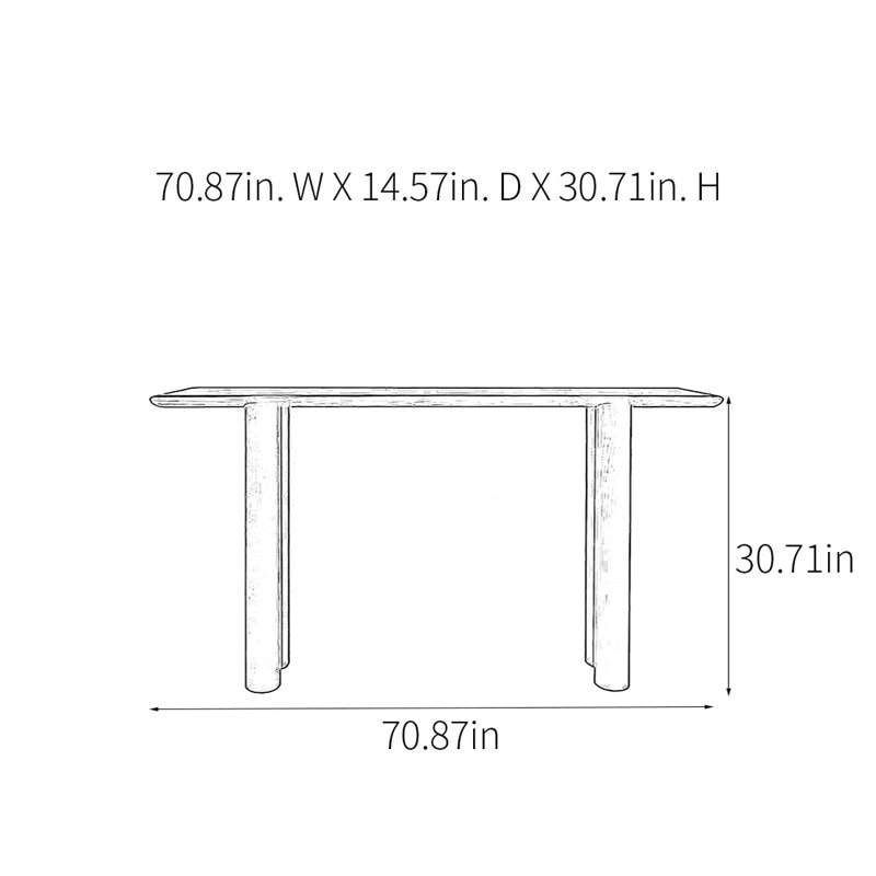 Console moderne minimaliste pratique, H 30,71 po x l 70,87 po x P 14,57 po