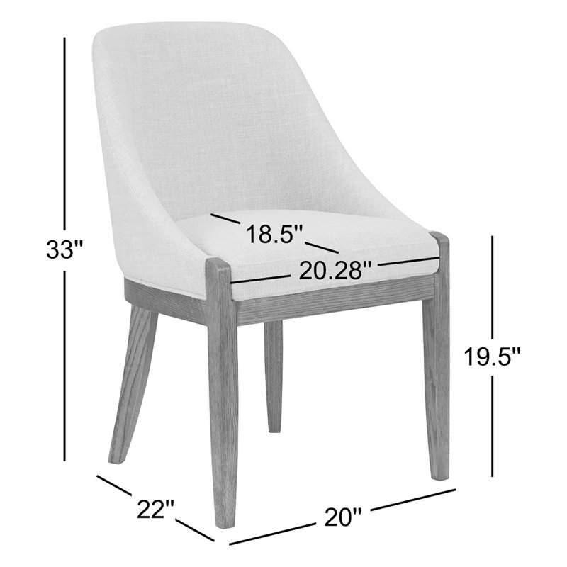Daya Dining Chair, Light Grey Performance Basketweave