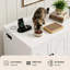 Enceinte de litière pour chat, grande armoire pour bac à litière autonettoyant, à l'épreuve des chiens avec prise latérale et cordon de 5 pi, conception en croix-131579409