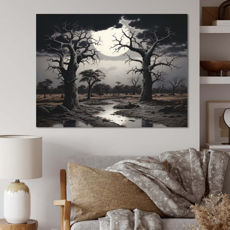 Baobab Tree Silent Sentinels, reproduction d'art sur toile, H 16 po x l 32 po x P 1 po, Toile tendue