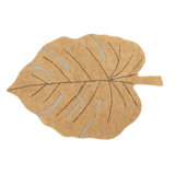Monstera Cotton Area Rug in Olive/Soil Brown/Orche
