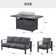 4 Piece Sofa Seating Group with Cushions and Fire Pit Table