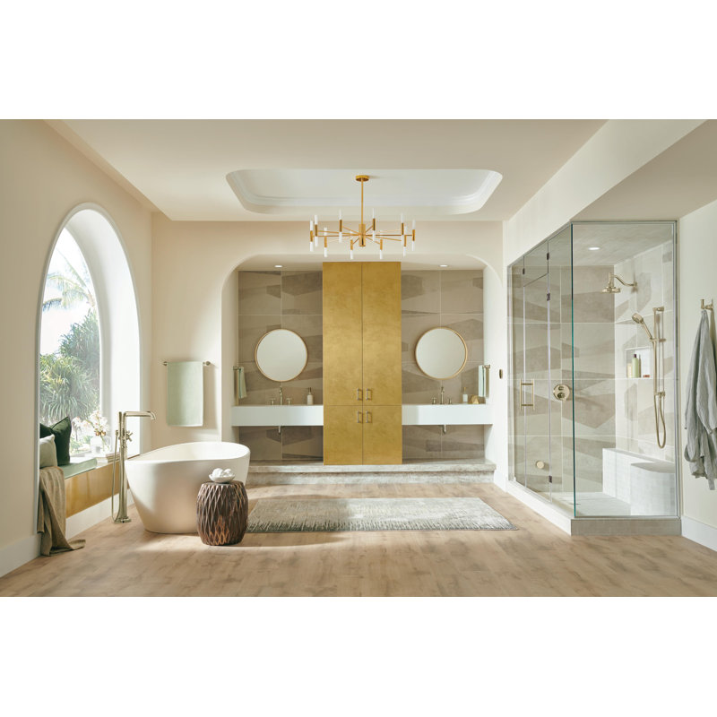 Invari® TempAssure® Thermostatic Valve with Integrated 6-Function Diverter Trim, Luxe Steel