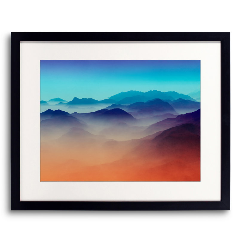 Mountainous Landscape Print by Angel Estevez, White Mat, 21.25" H x 17.25" W