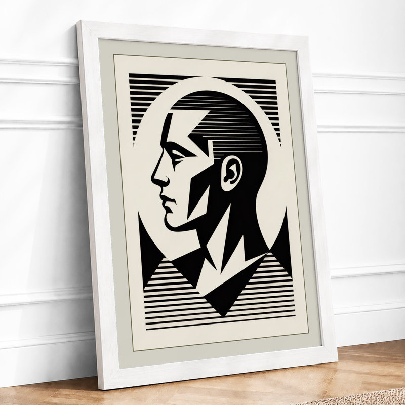Bold Profile Study Graphic Art - Print, A2 - 59.4 x 42.0 cm, White
