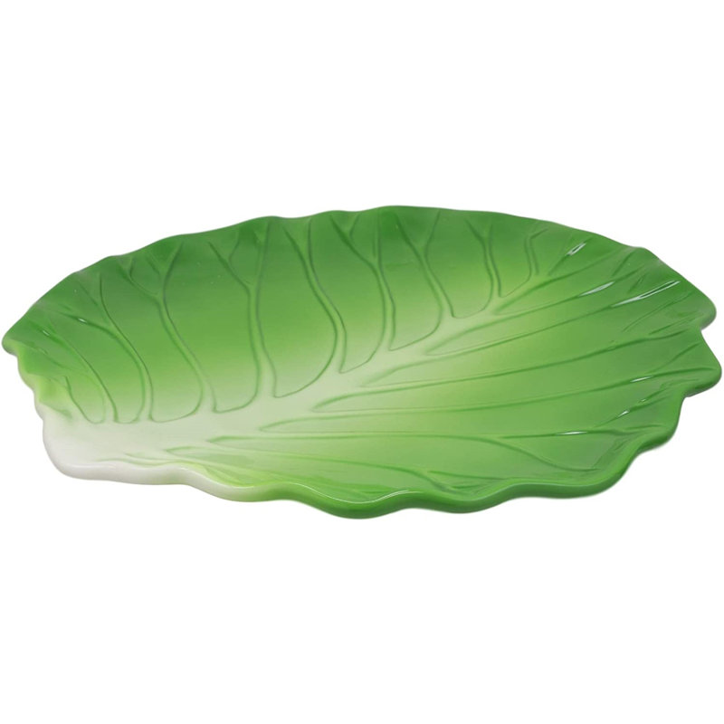 Conesville Gourmet Kitchen Presentation Fresh Hearty Cabbage Leaf Shaped Dinner Plate