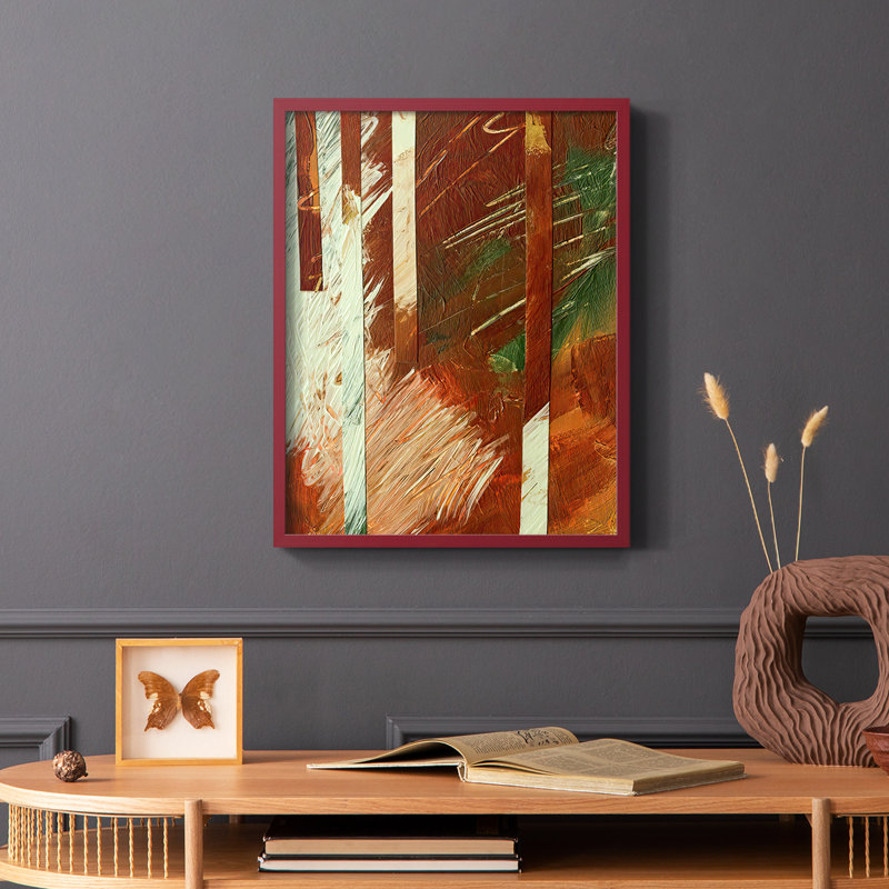 Reproduction encadrée Wheaten II - bois massif, Rouge, H 10 po x l 8 po