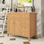 Meuble-lavabo avec lavabo en céramique, 4 tiroirs à fermeture en douceur et armoire de rangement