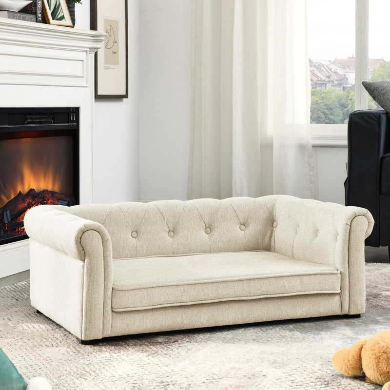 Lit pour chien beige, convient aux chiens de taille moyenne / grande, tissus imperméables, Beige