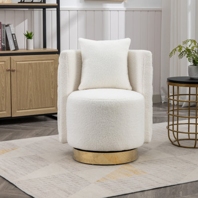 Everly Quinn Alphard Upholstered Swivel Barrel Chair & Reviews | Wayfair