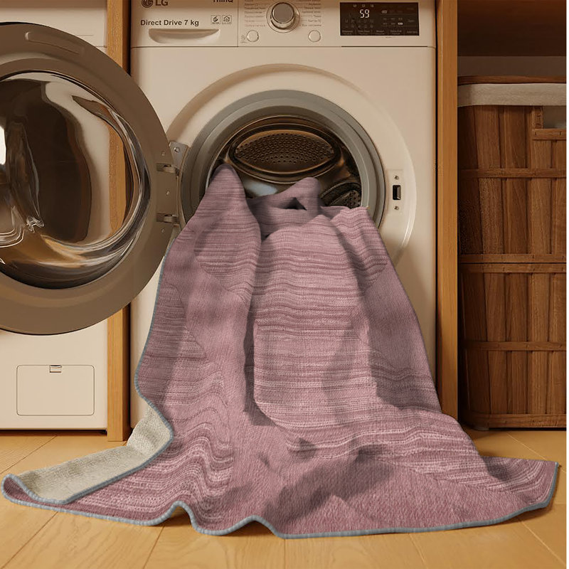 Machine Washable Abstract Brown Area Rug, Square 4'