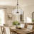 Marchini 4-Light Dimmable Geometric Chandelier in Weathered Off-White and Rust Brown