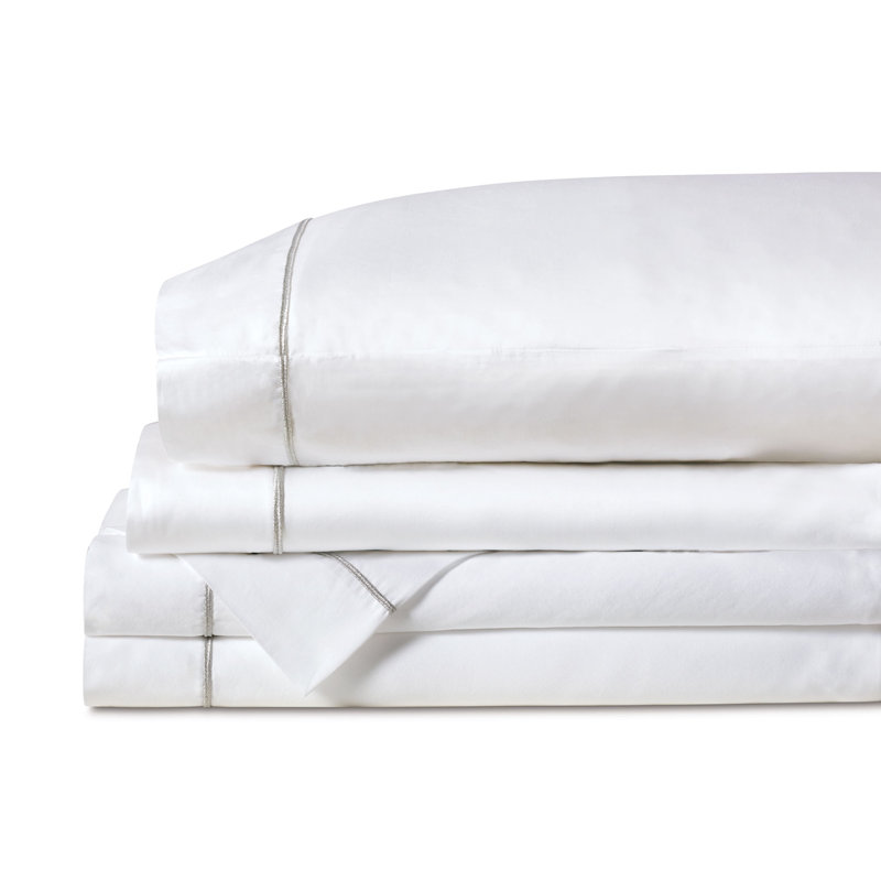 Zerafina By De'Medici Sateen Sheet Set, Cal. King Sheet Set + 2 Pillowcases/1 Flat Sheet
