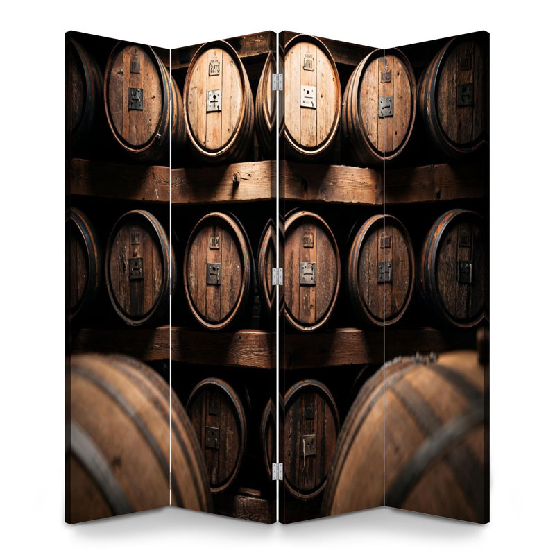 Cloison pliante 4 panneaux à cloisons empilables en bois Royal, Couleur 1
