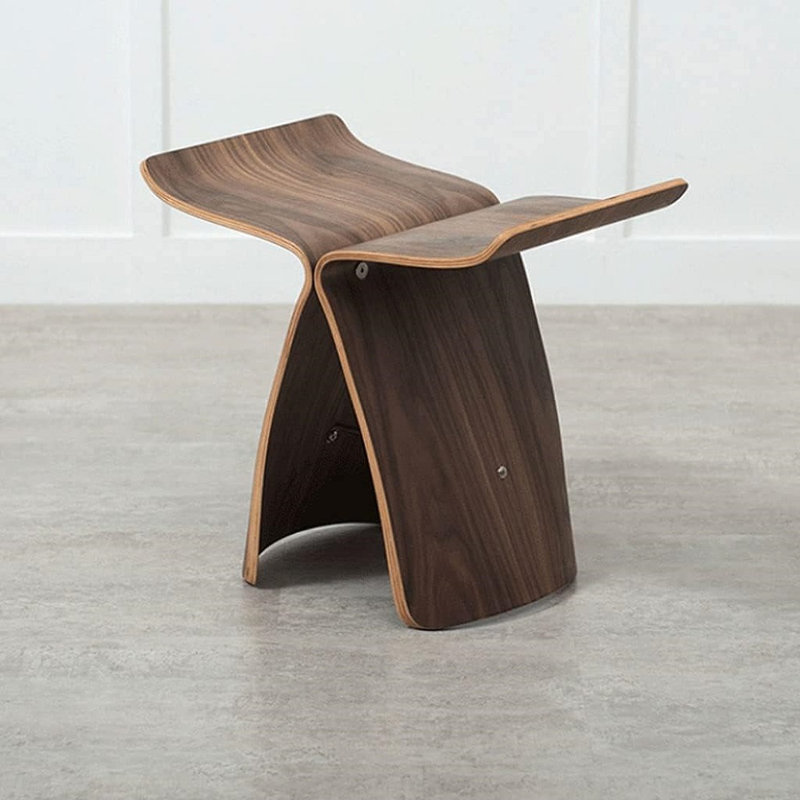 Tabouret papillon brun