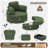  Swivel Accent Chair With Half Moon Ottoman, Round Chairs With Drawer Storage For Living Room, 360° Barrel Chair With Usb Charging Port (Teddy Fabric, Green)-43178544