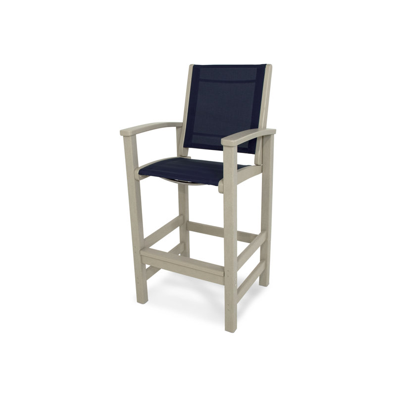 Chaise de bar POLYWOOD Coastal, Bleu marine / sable