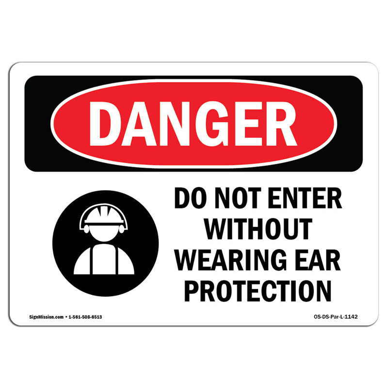 Danger Sign, 12" H x 18" W x 0.1" D