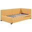 Lit de jour avec couchette simple en lin jaune, structure stable, aucun sommier tapissier en lin requis, taille de lit pour petit appartement-1002466171