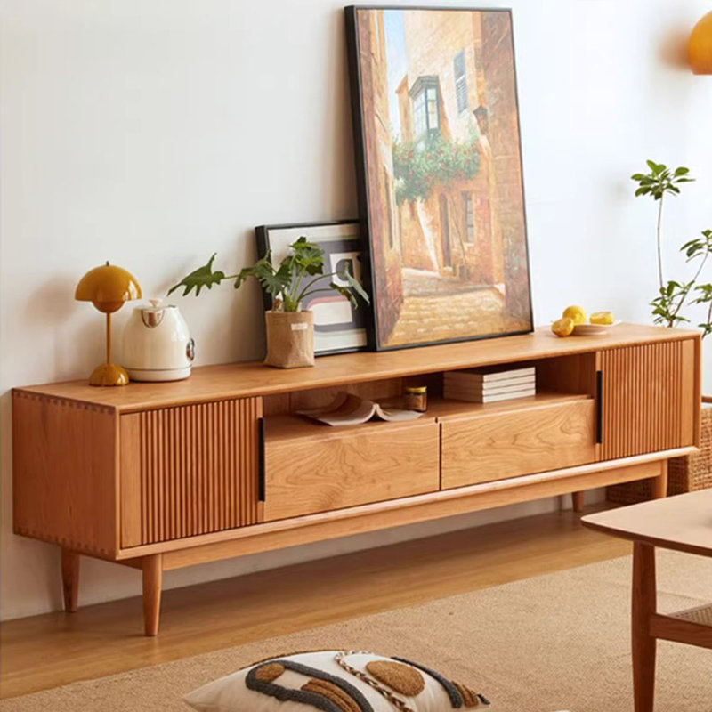 Meuble télé en bois de cerisier, H 21,65 po x L 59,06 po x l 15,75 po