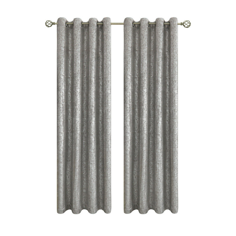 Delrico Blackout Curtain Pair, Gray