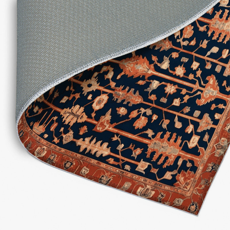Persian Gray Indoor and Outdoor Area Rug, Rectangle 4' x 6'