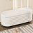 Cream Upholstered Storage Bench with Cushion, Entryway