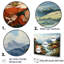«Beautiful River and Mountain Landscape - Flowers», ensemble d'art mural-107737368-107737374