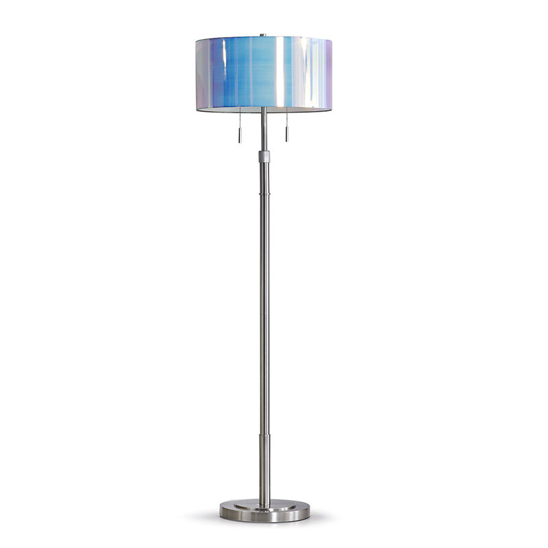 Lampe sur pied traditionnelle 67 po Maramastall, Nickel brossé, Irisée