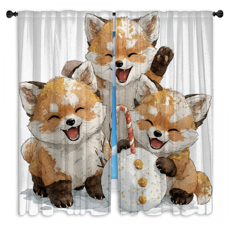 Jolis rideaux de fenêtre en renard obscurcissant et obscurcissant - 2 panneaux, 40 po x 60 po - 2 panneaux, Transparent