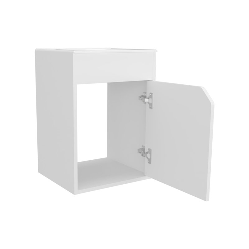 Bathroom Floating Vanity with a Door, White