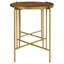 Table gigogne ronde en bois brun et doré 2 pièces Genevieve