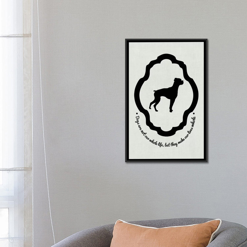 " Boxer (Black&White) " by 5by5collective, Black Framed Canvas, No Mat, 26" H x 18" W x 1.5" D