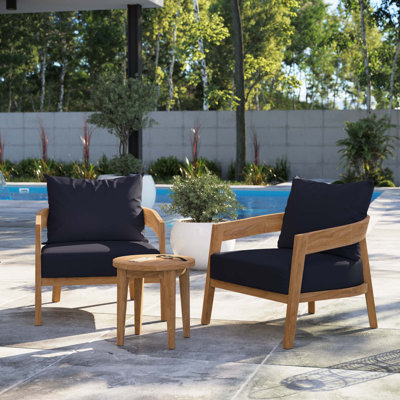 Ensemble de patio d'extérieur en bois de teck 3 pièces Brisbane par Modway