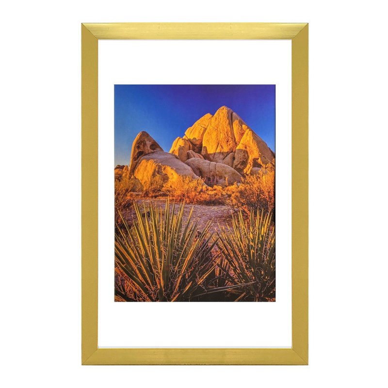 Gold MDF Picture Frame 12" x 18" - Wall Mount or Tabletop Display with PS Glazing