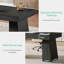Bureau de direction moderne de 55 po de style Mid-Century - poste de travail d'ordinateur à domicile avec double base trapézoïdale, table d'écriture élégante et bureau de conférence, mobilier de bureau en bois noir