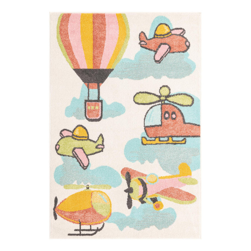 Whimsy Kids Polypropylene Plastic Rug, Rectangle 3'11" x 5'11"