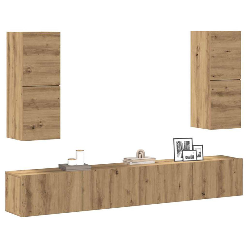 Azazel Unfinished Entertainment Centre for TVs up to 32", Artisan Oak, 200cm