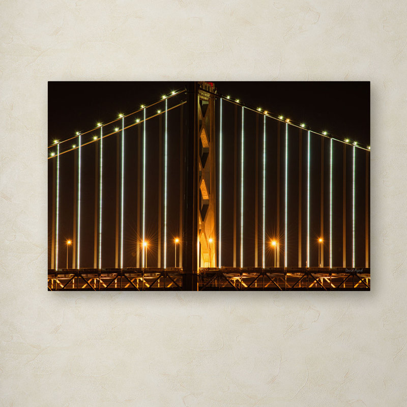 « bay bridge-san francisco » par david ayash,, reproduction de photo sur toile tendue, H 12 po x l 19 po x P 2 po