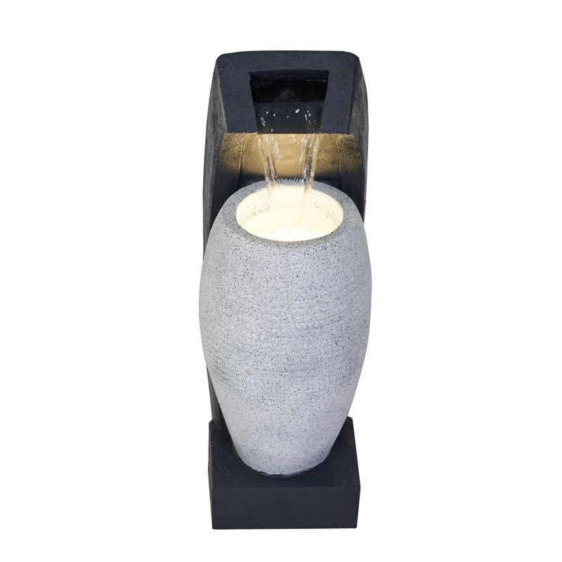 Fontaine 24 "avec vase H 24" avec DEL blanc chaud