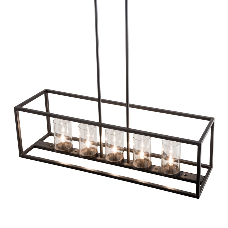 Affinity 60"W Kitchen Island Pendant, 14" H x 48" W x 12" D, 5 Lights