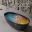 63" Wave Shaped Freestanding Bathtub, Solid Surface Soaking Tub With Marble-look Finish-125280262