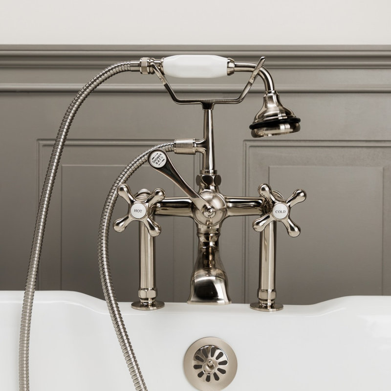 Deck Tub Spout with Diverter, Brushed Nickel