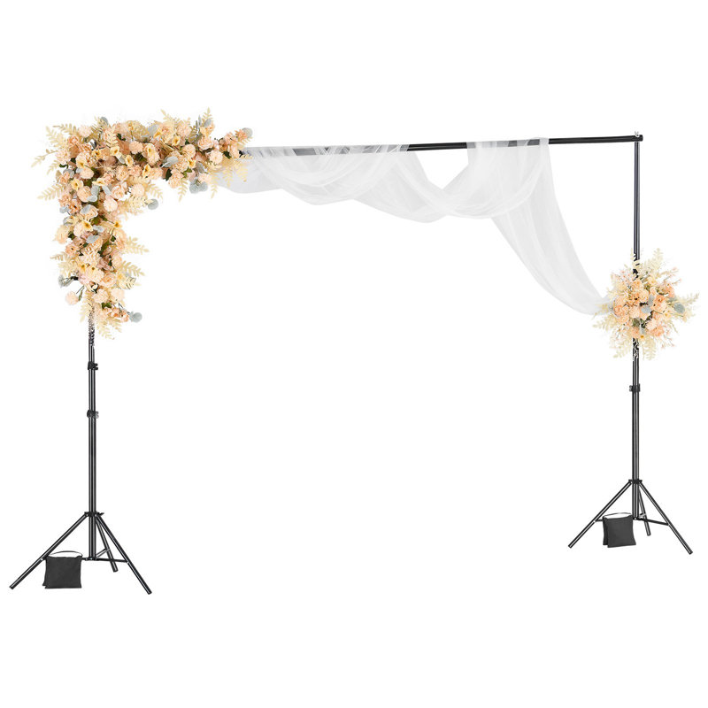 Backdrop Stand, 10 X 10 Ft Adjustable Photo Backdrop Stand Kit, Portable Background Backdrop Stand With 4 Crossbars, Heavy Duty Projector Screen Stand, For Wedding, Photo Video Studio & Party
